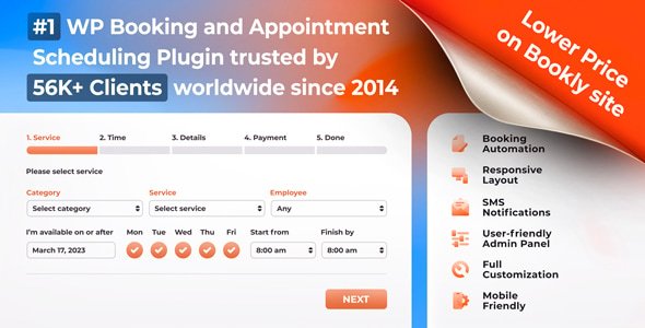 Bookly PRO – Appointment Booking and Scheduling Software System