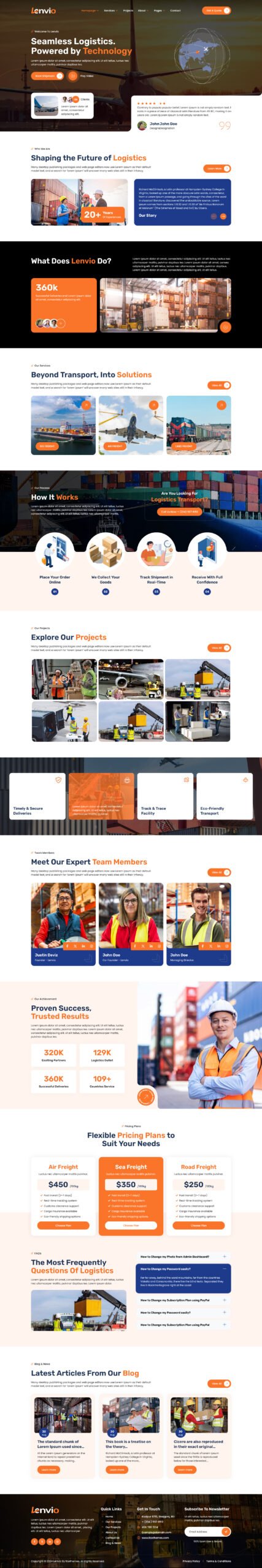 Lenvio – Logistics and Transport Service Elementor Template Kit - Image 3