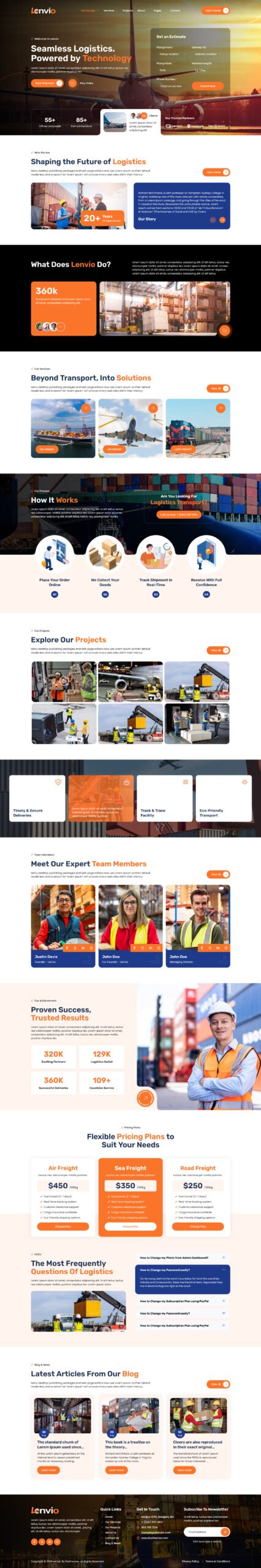 Lenvio – Logistics and Transport Service Elementor Template Kit - Image 4