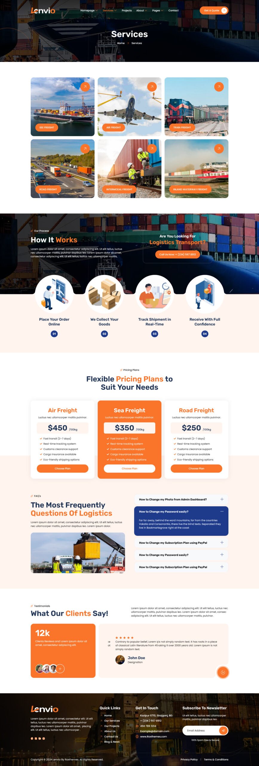 Lenvio – Logistics and Transport Service Elementor Template Kit - Image 5