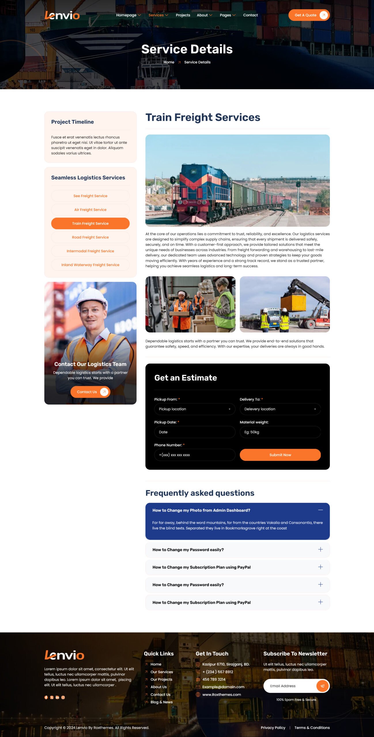 Lenvio – Logistics and Transport Service Elementor Template Kit - Image 6