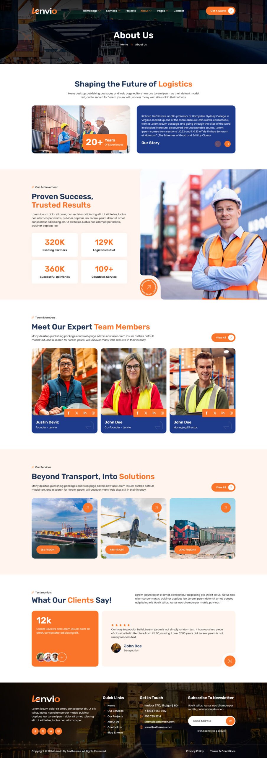 Lenvio – Logistics and Transport Service Elementor Template Kit - Image 8