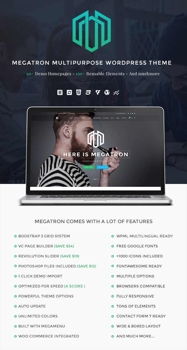 Megatron – Best Responsive MultiPurpose WordPress Theme - Image 3