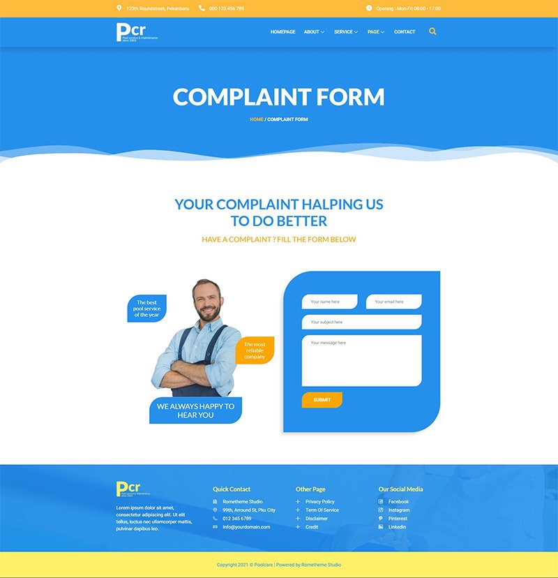Poolcare – Swimming Pool Service and Maintenance Elementor Template Kit - Image 3