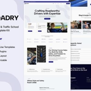 Roadry – Driving Course and Traffic School Elementor Template Kit