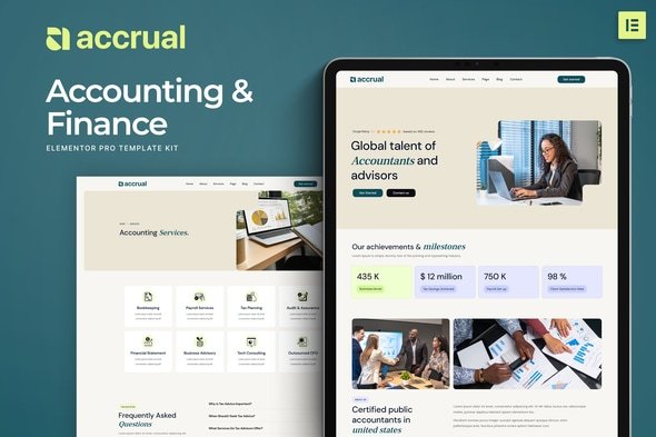 Accrual – Accounting and Finance Elementor Template Kit