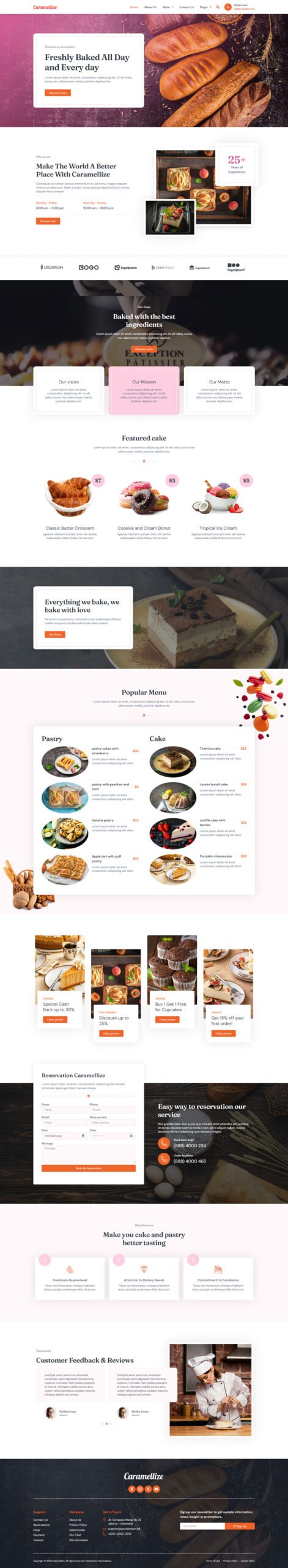 Caramellize – Bakery and Pastry Elementor Pro Template Kit - Image 7