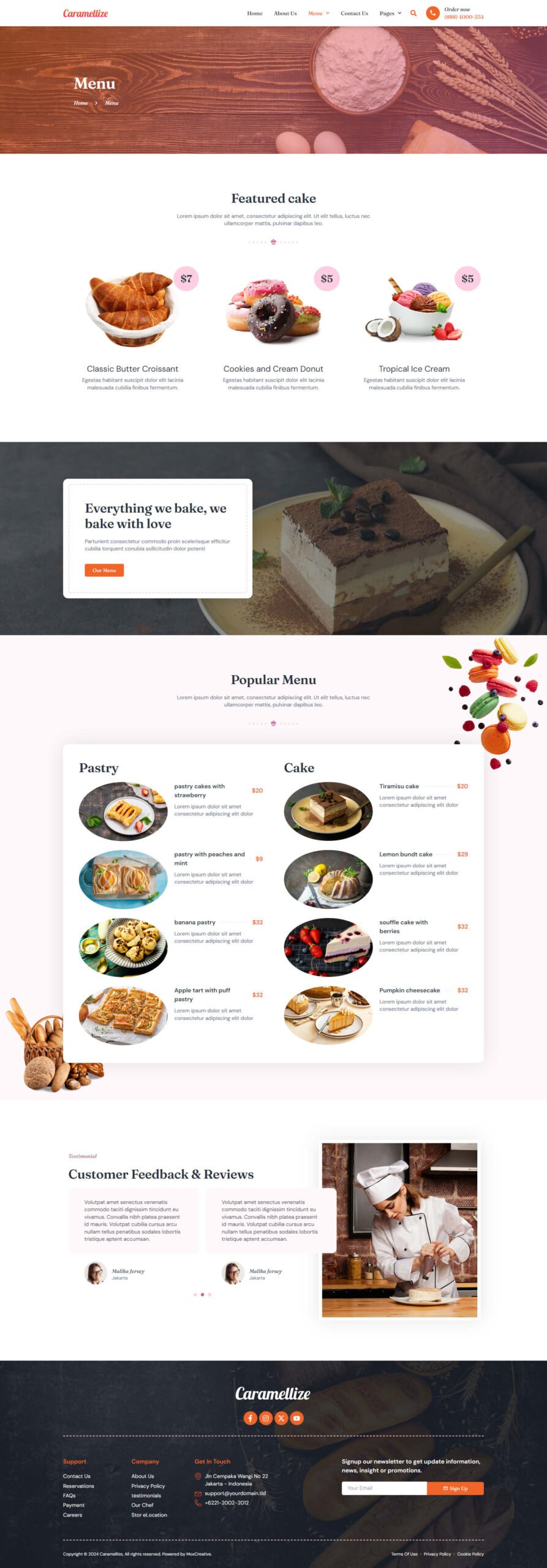 Caramellize – Bakery and Pastry Elementor Pro Template Kit - Image 8