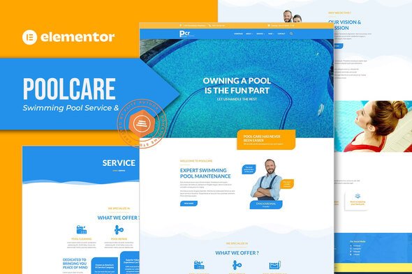 Poolcare – Swimming Pool Service and Maintenance Elementor Template Kit