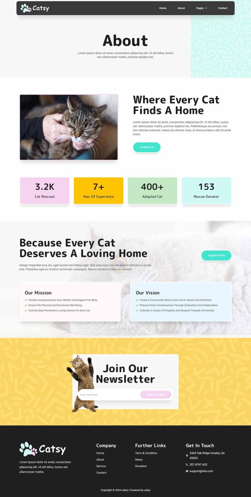 Catsy – Cat Rescue and Shelter Elementor Template Kit - Image 2