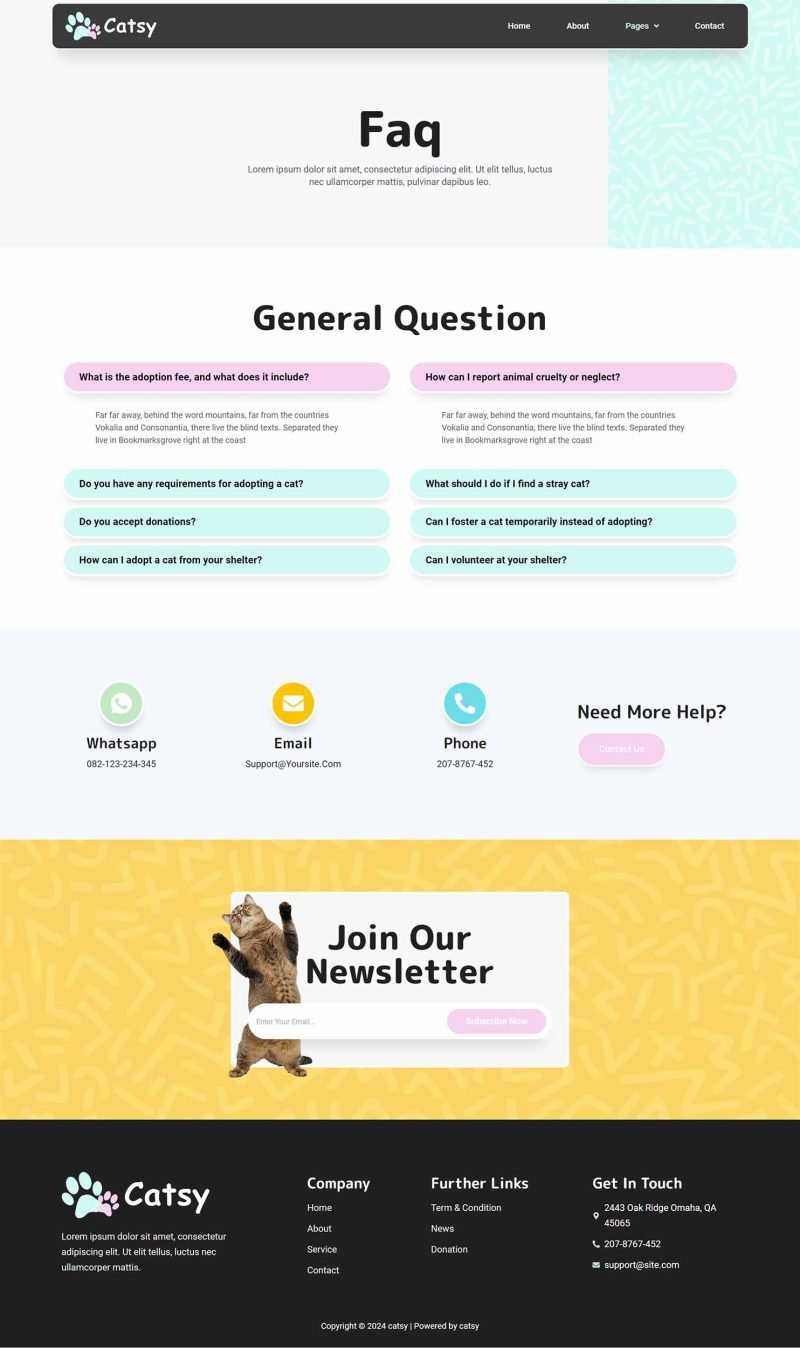 Catsy – Cat Rescue and Shelter Elementor Template Kit - Image 7