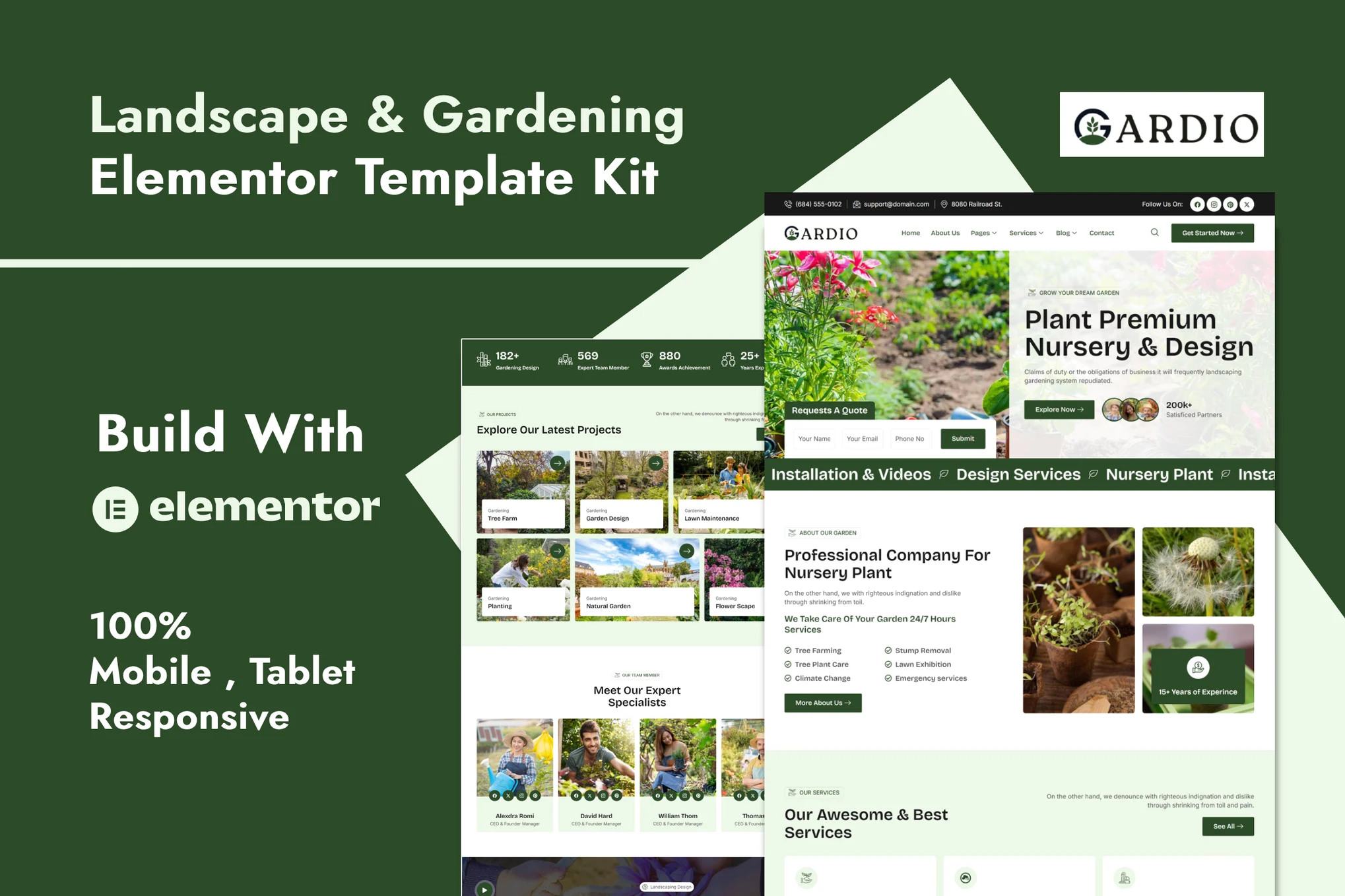 Gardio – Nursery and Gardening Elementor Template Kit