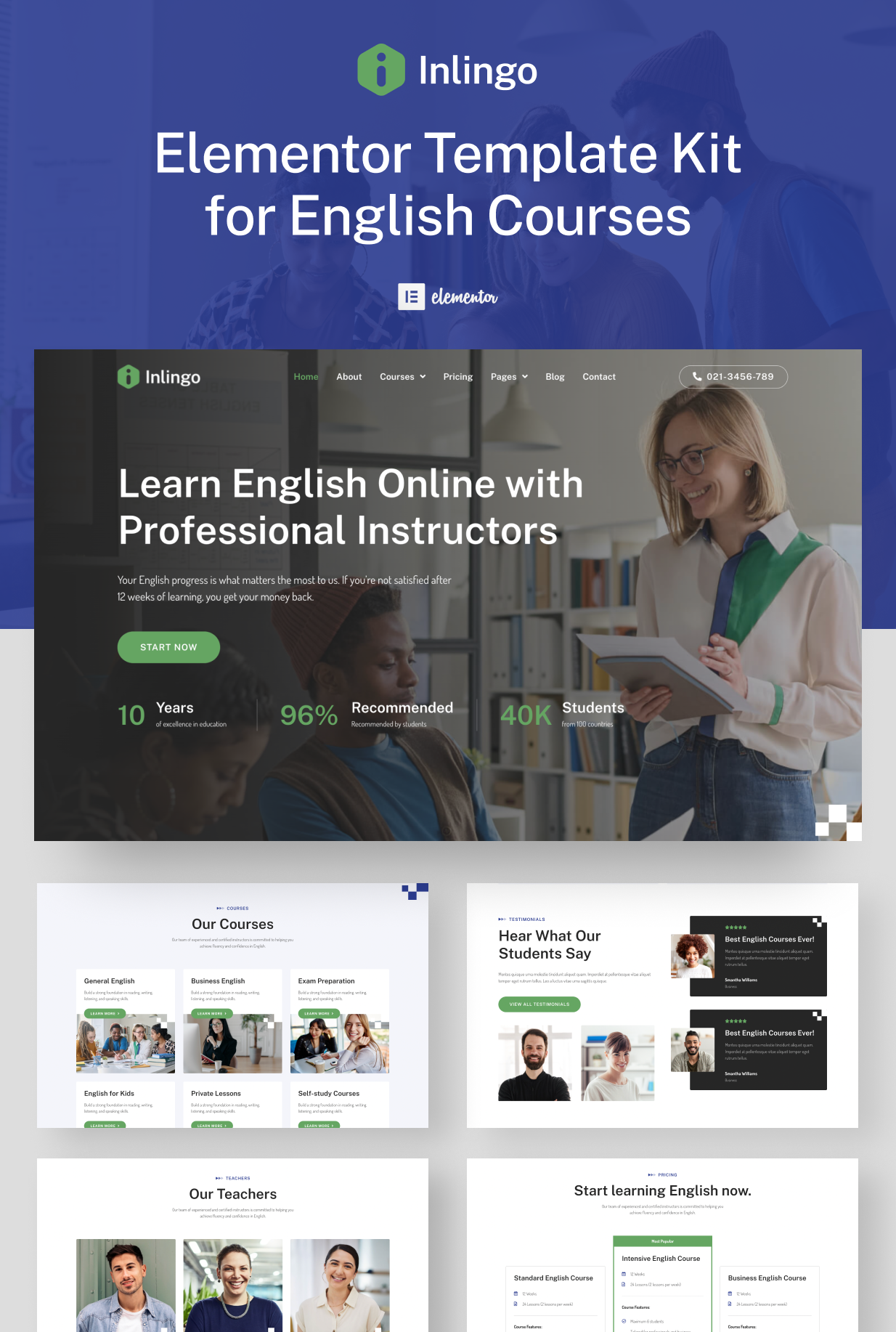 Inlingo – Professional English Course Elementor Template Kit - Image 3