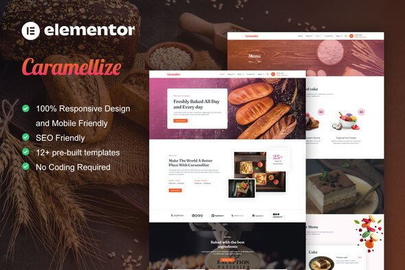 Caramellize – Bakery and Pastry Elementor Pro Template Kit