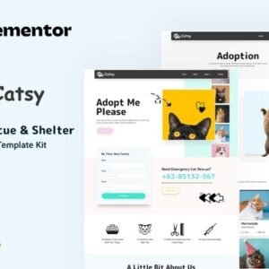 Catsy – Cat Rescue and Shelter Elementor Template Kit
