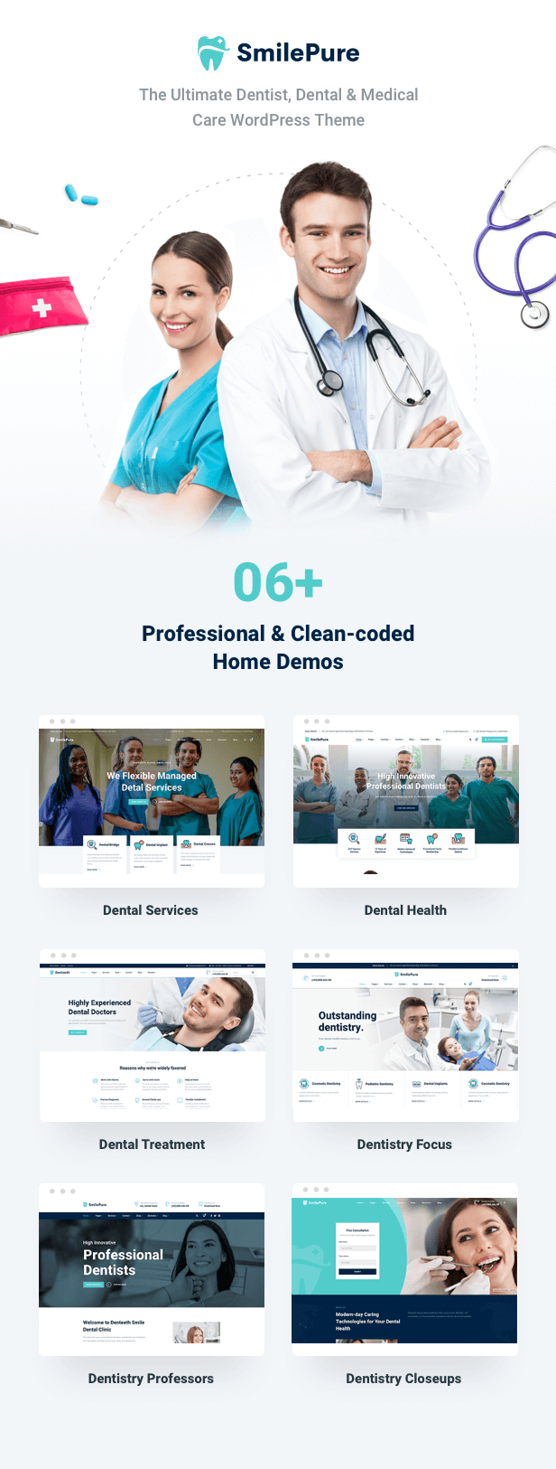 SmilePure – Dental Medical Care WordPress Theme - Image 2