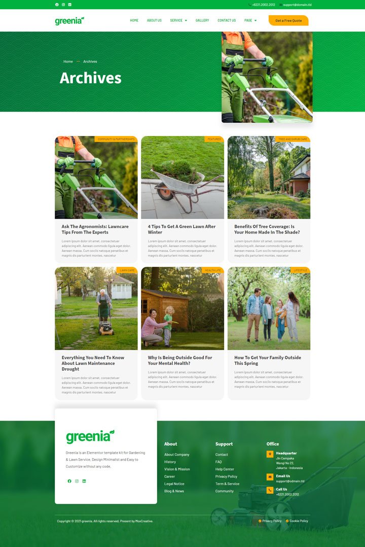 Greenia – Landscape and Gardening Elementor Template Kit - Image 3