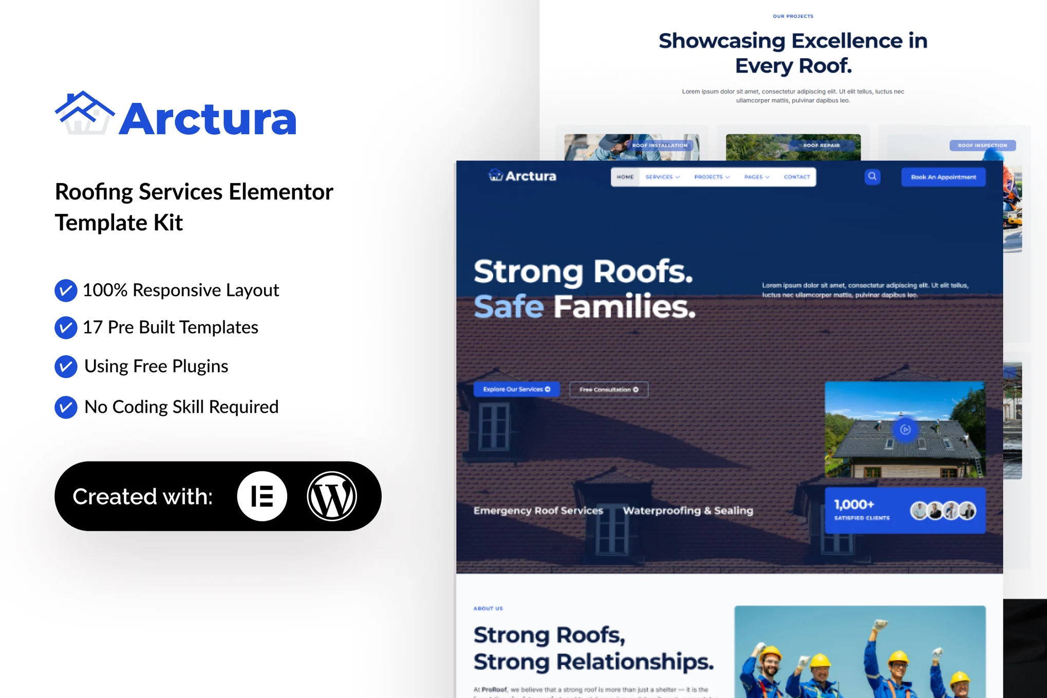 Arctura – Roofing Services Elementor Template Kit