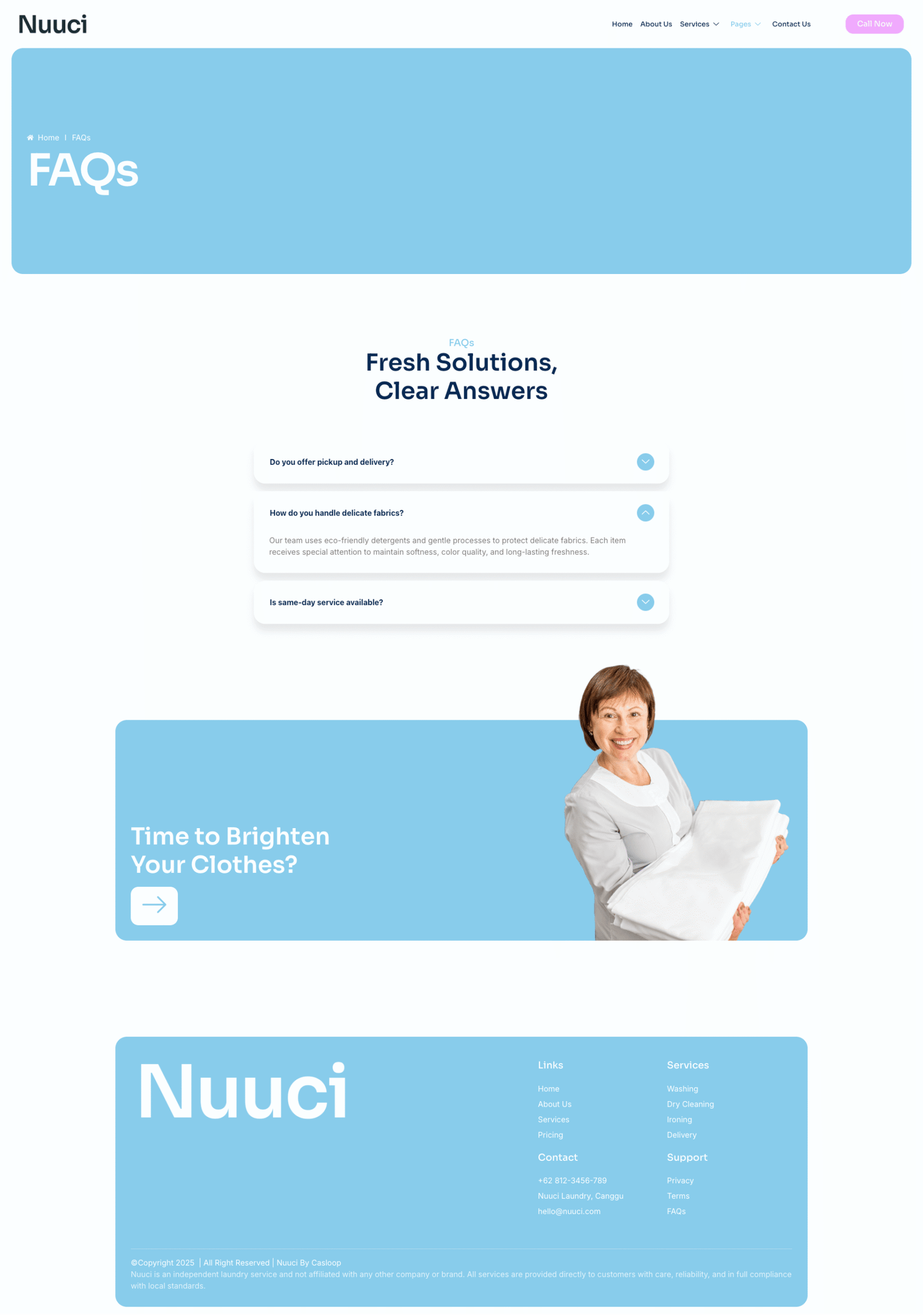 Nuuci – Modern Fresh Laundry Service Elementor Template Kit - Image 4