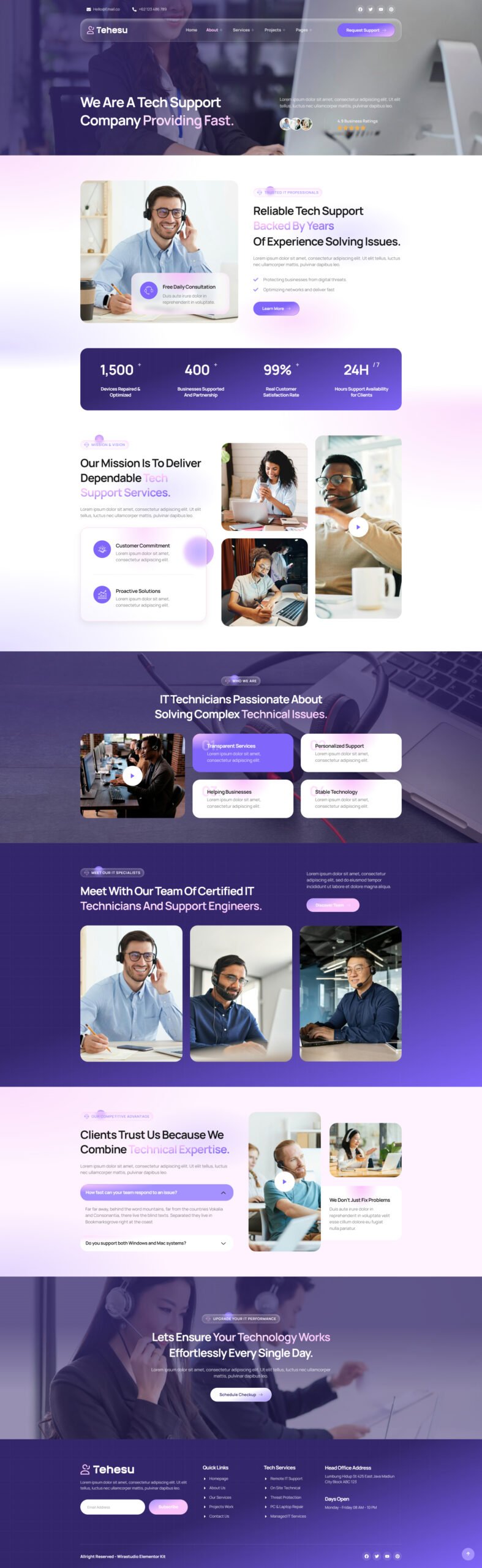 Tehesu – Tech Support Services Elementor Template Kit - Image 3
