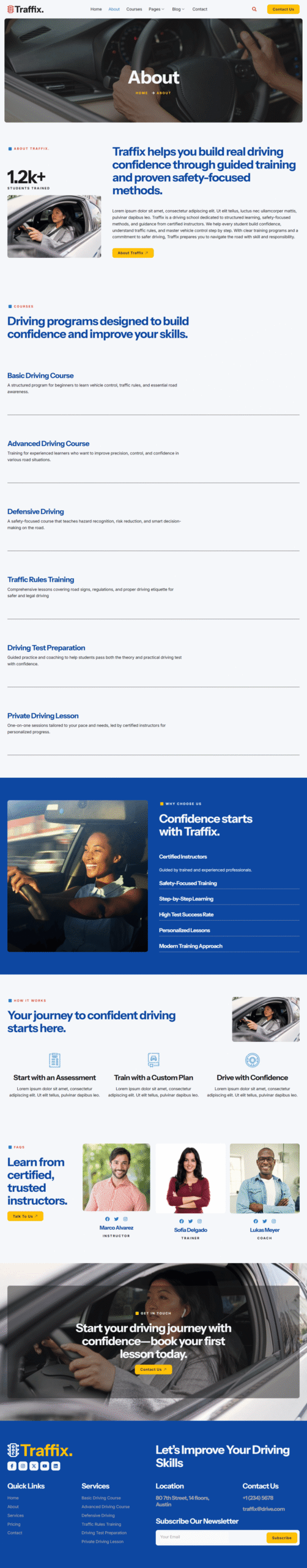 Traffix – Driving Course and Traffic School Elementor Template Kit - Image 2