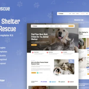Furrescue – Animal Shelter and Pet Rescue Elementor Template Kit