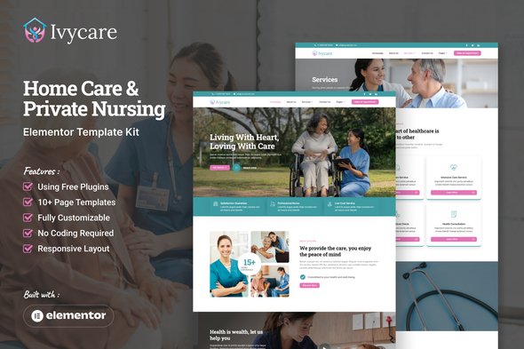 Ivycare – Home Care and Private Nursing Services Elementor Template Kit