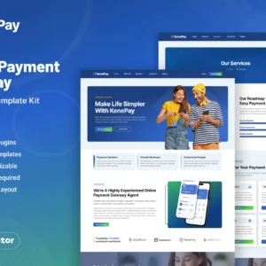 Kenepay – Online Payment Gateway Elementor Template Kit