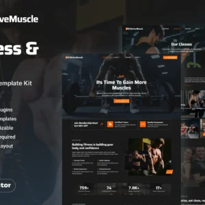 MotiveMuscle – Fitness and Gym Elementor Template Kit