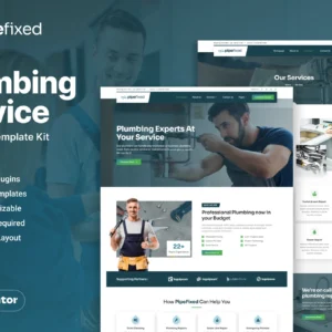 Pipefixed – Plumbing Service Elementor Template Kit