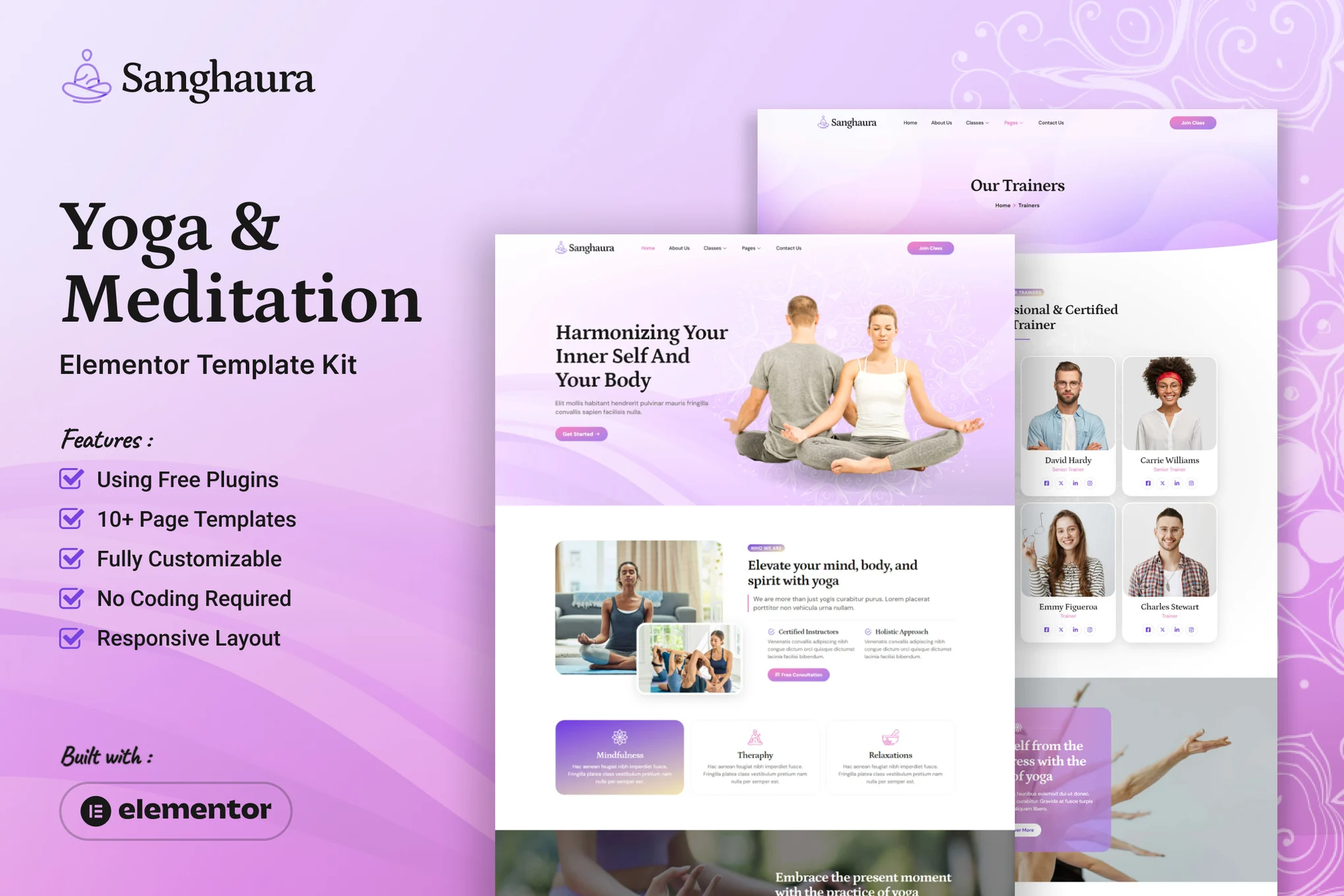 Sanghaura – Yoga and Meditation Elementor Template Kit