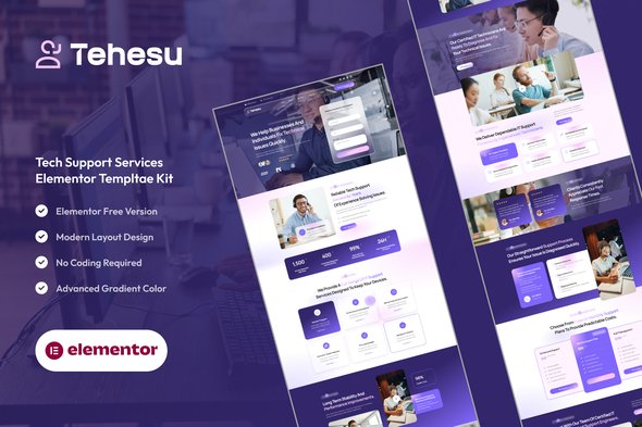 Tehesu – Tech Support Services Elementor Template Kit