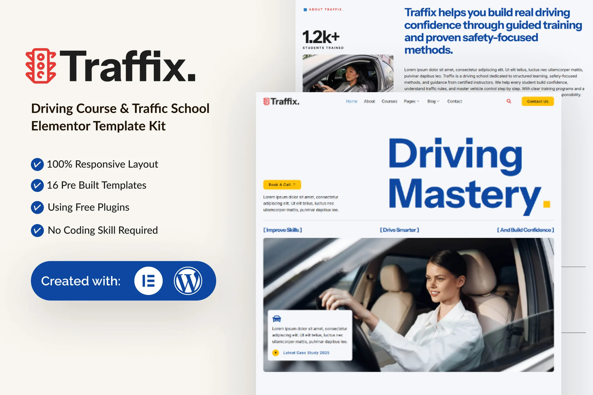 Traffix – Driving Course and Traffic School Elementor Template Kit