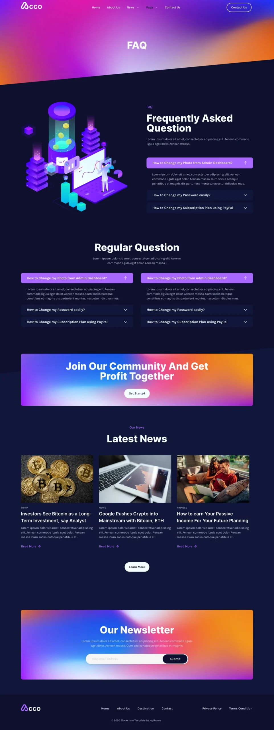 Acco – Blockchain Cryptocurrency and Bitcoin Elementor Template Kit - Image 5