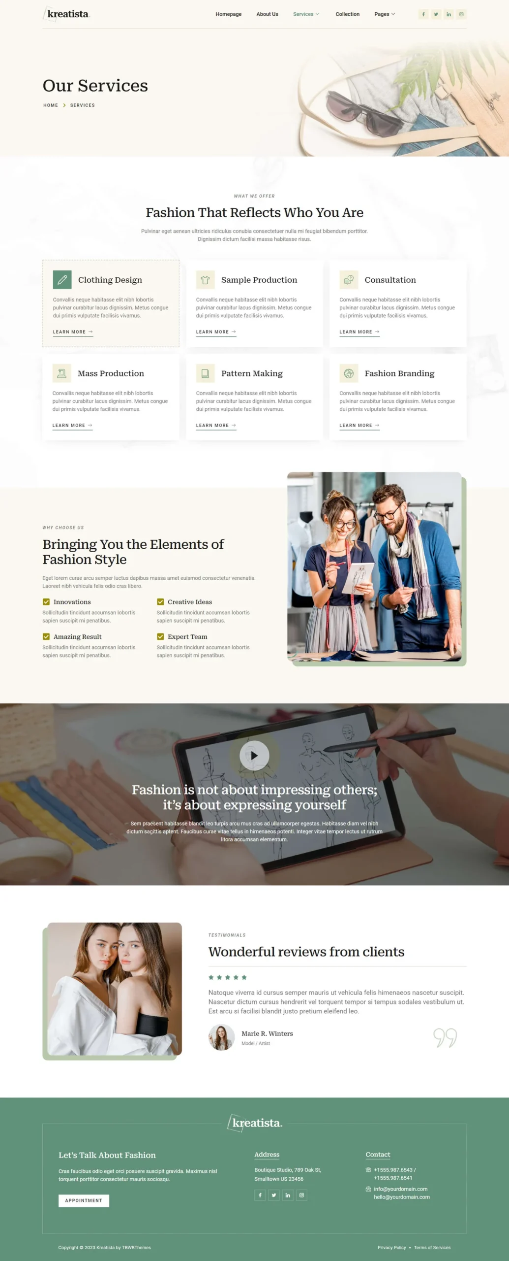 Kreatista – Fashion Designer Elementor Template Kit - Image 4