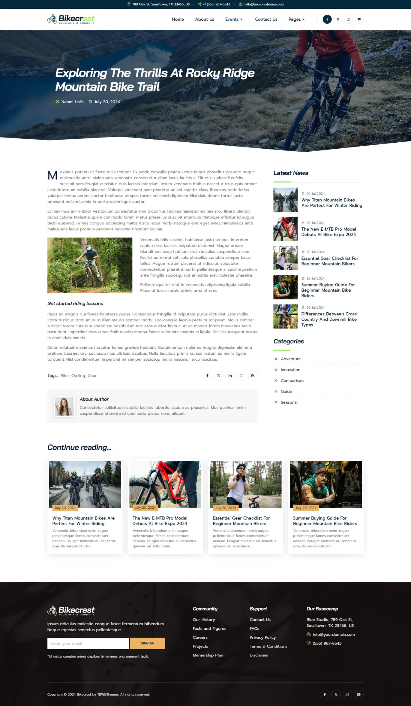 Bikecrest – Cycling and Mountain Bike Elementor Template Kit - Image 4