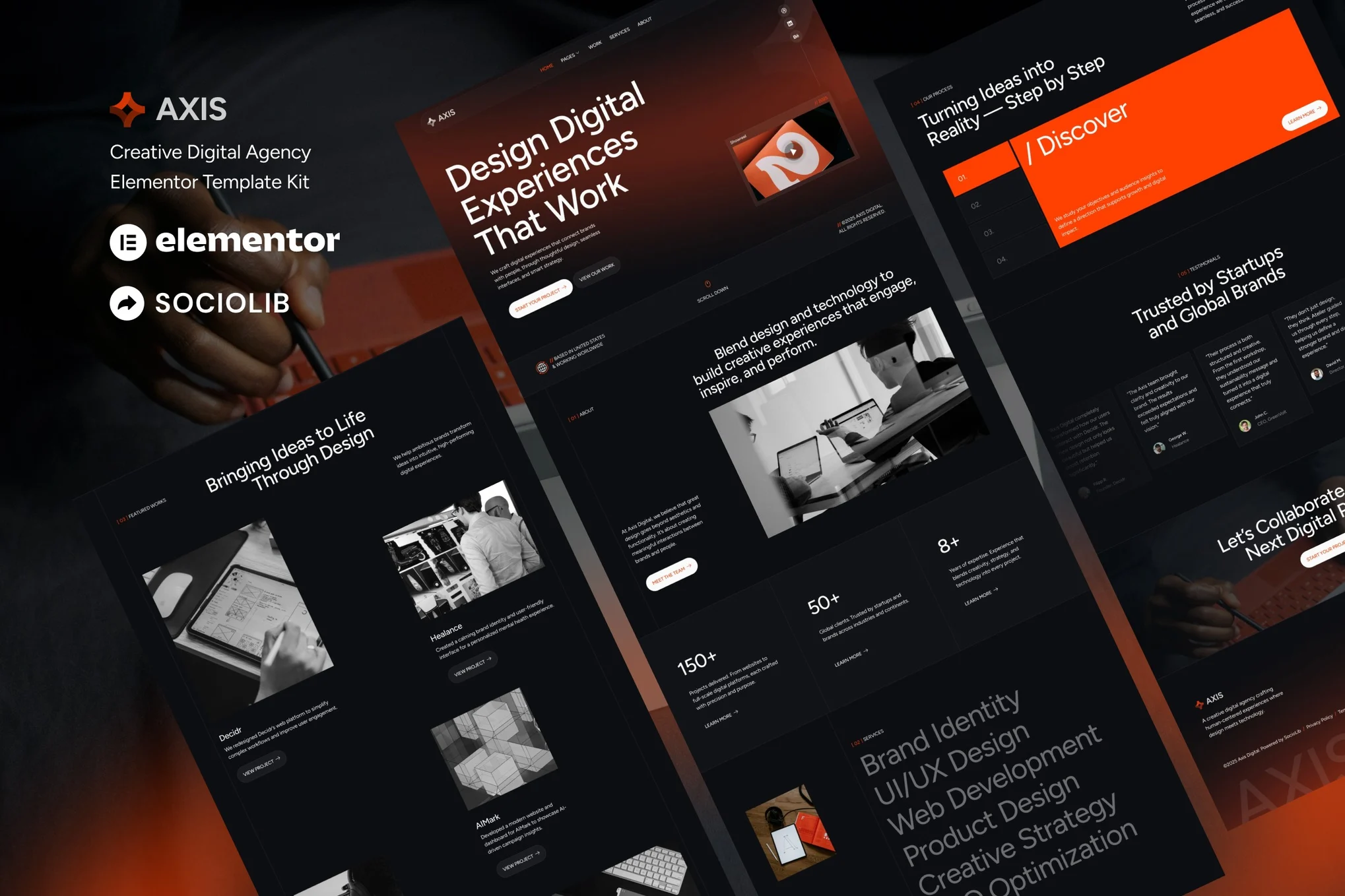 Axis – Creative Digital Agency and Portfolio Elementor Template Kit