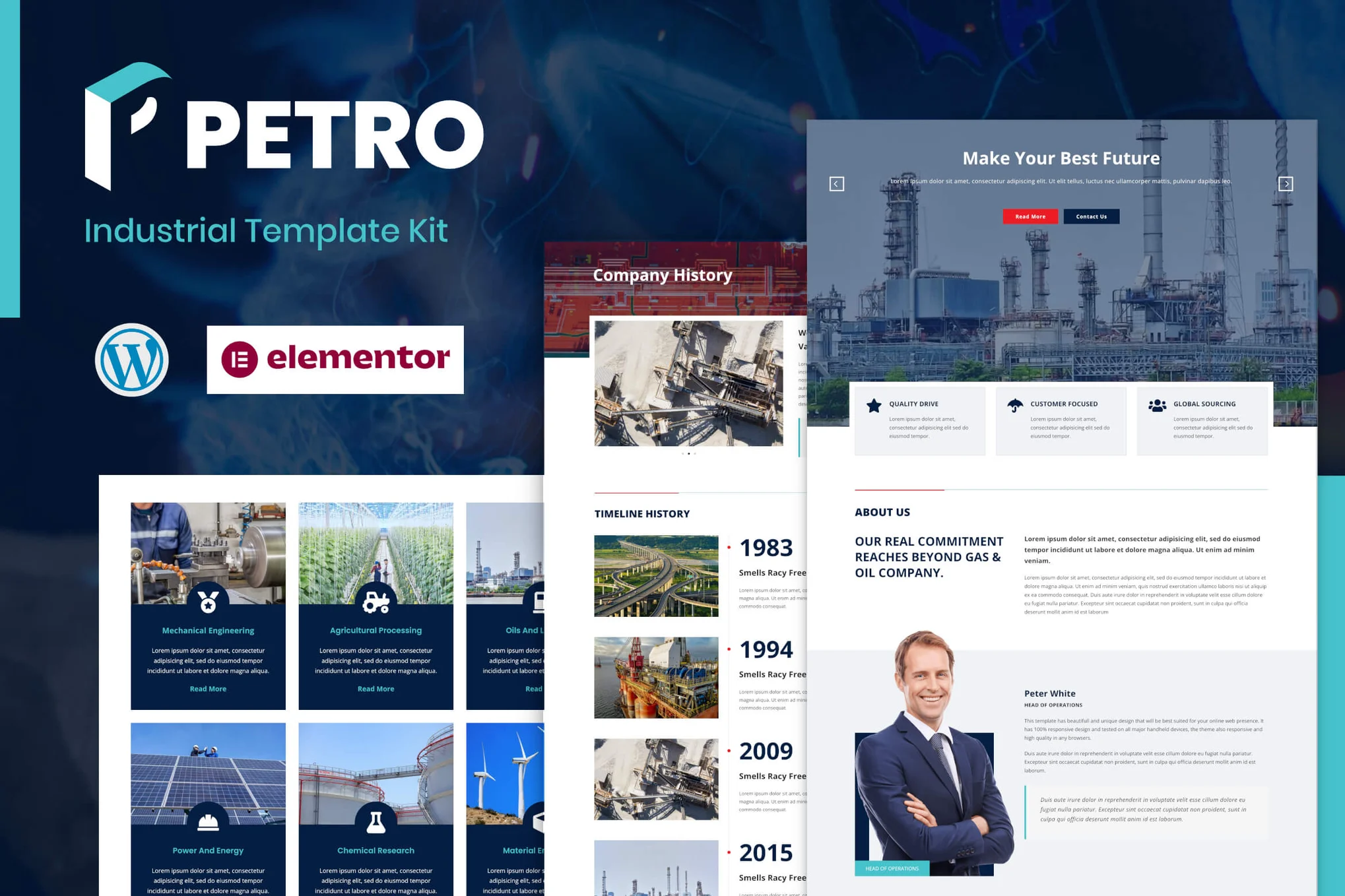 Petro – Industrial Elementor Template Kit